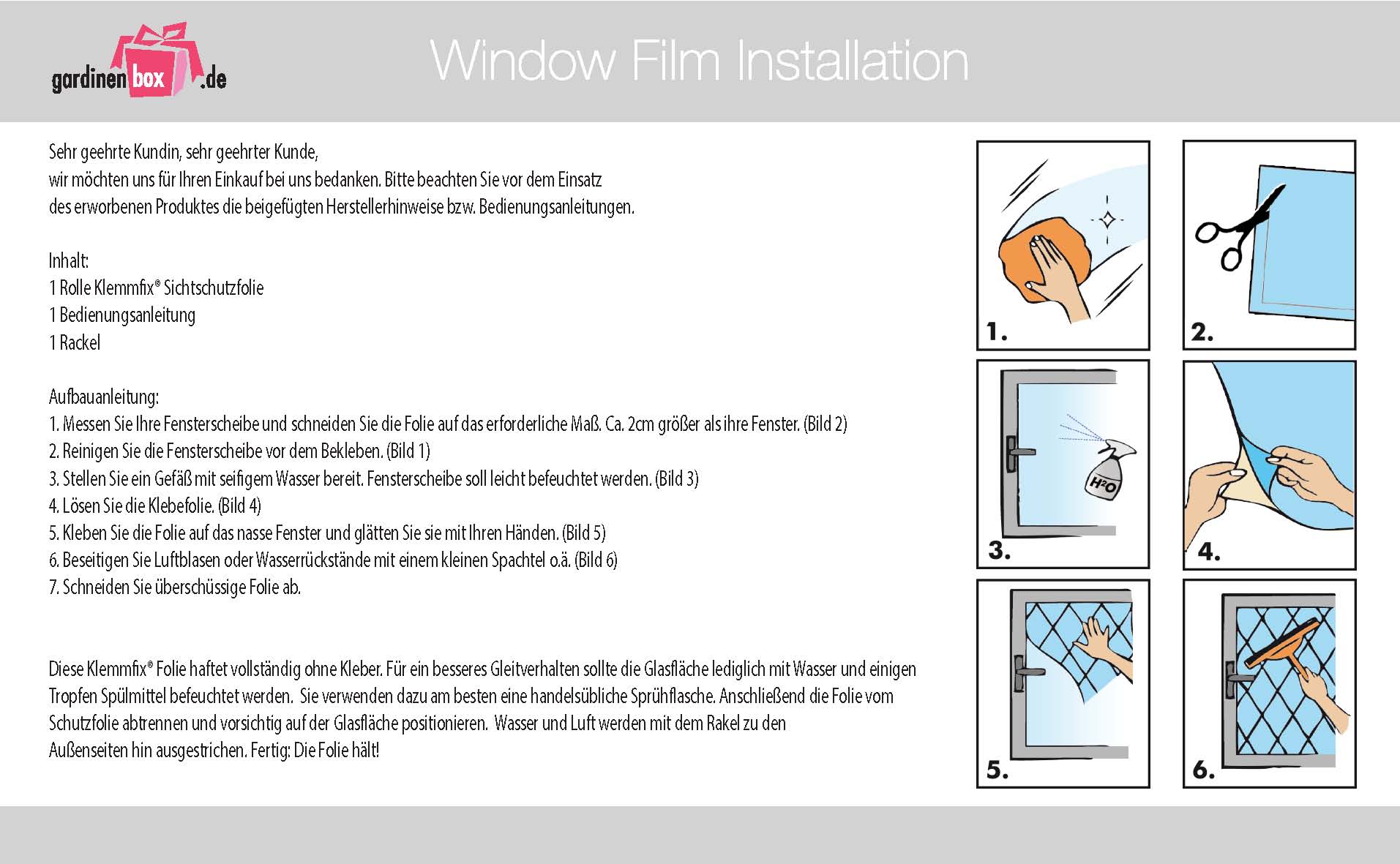 Fensterfolie selbsthaftend Sichtschutzfolie UV Schutz statische Haftung